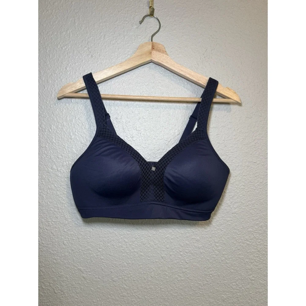 Breezies Modern Sport Contour Sport Bra Navy Blue 38C full Coverage Wire Free